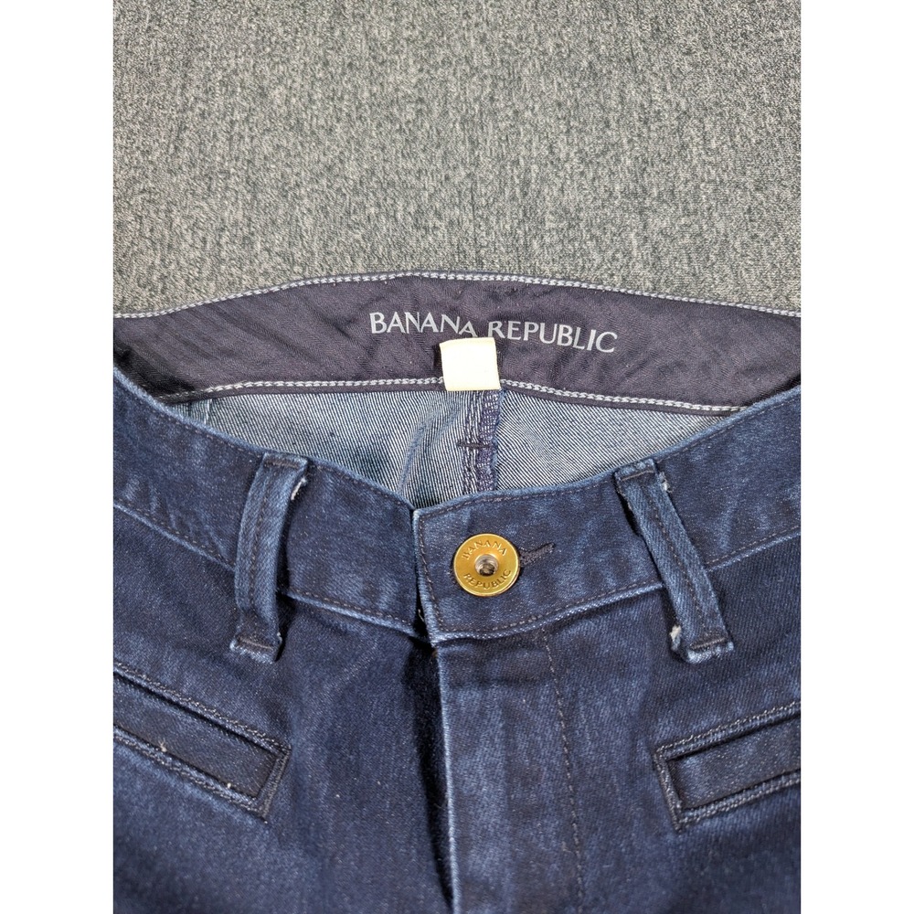 Banana Republic Womens 25 Dark Wash Flare Denim Jeans Trouser Pocket Indigo - Picture 3 of 13